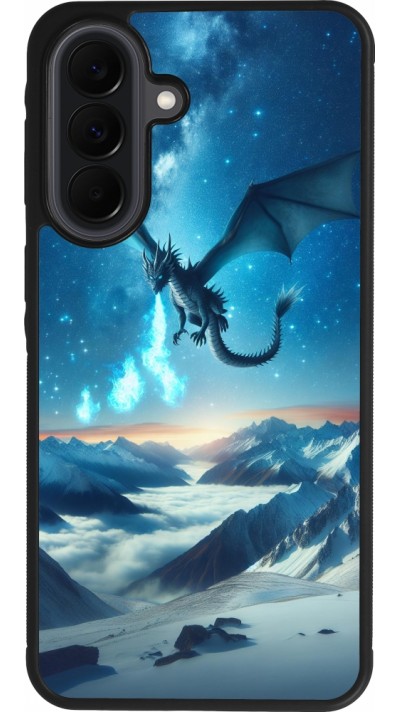 Coque Samsung Galaxy A37 - Silicone rigide noir Dragon nocturne montagne