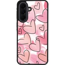 Coque Samsung Galaxy A37 - Silicone rigide noir Easter 2023 pink hearts