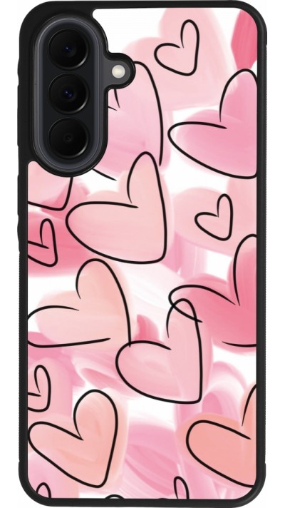 Coque Samsung Galaxy A37 - Silicone rigide noir Easter 2023 pink hearts