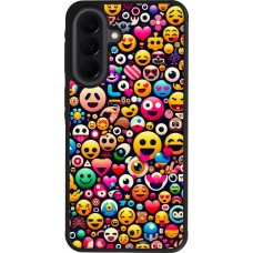Coque Samsung Galaxy A37 - Silicone rigide noir Emoji Mix Color