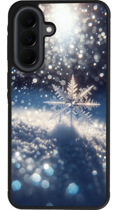 Coque Samsung Galaxy A37 - Silicone rigide noir Flocon Solaire Éclat