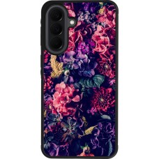 Coque Samsung Galaxy A37 - Silicone rigide noir Flowers Dark