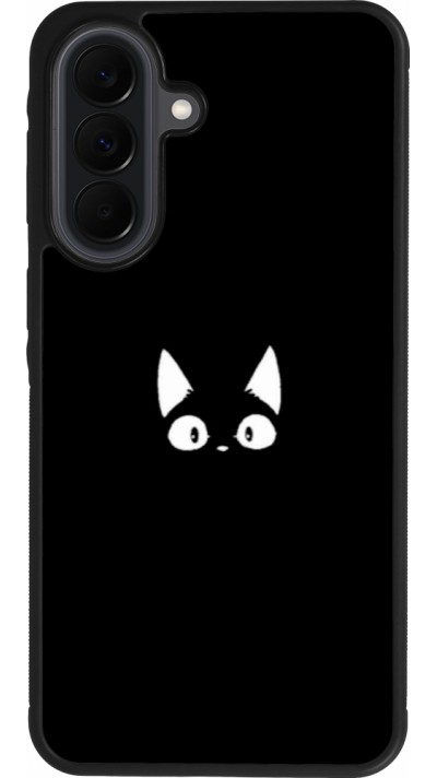 Coque Samsung Galaxy A37 - Silicone rigide noir Funny cat on black