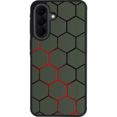 Coque Samsung Galaxy A37 - Silicone rigide noir Geometric Line red