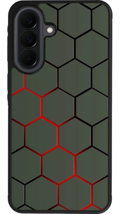Coque Samsung Galaxy A37 - Silicone rigide noir Geometric Line red