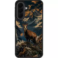 Coque Samsung Galaxy A37 - Silicone rigide noir Linocut Chamois