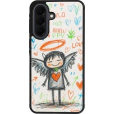 Coque Samsung Galaxy A37 - Silicone rigide noir Little Angel Sketch Love