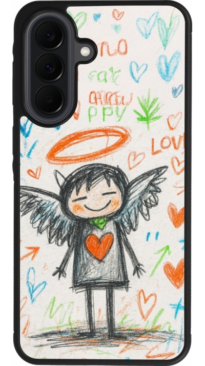 Coque Samsung Galaxy A37 - Silicone rigide noir Little Angel Sketch Love