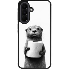 Coque Samsung Galaxy A37 - Silicone rigide noir Loutre papier de toilette