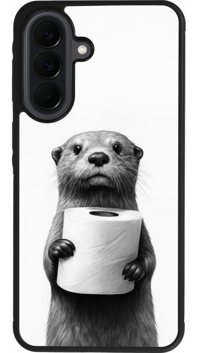 Coque Samsung Galaxy A37 - Silicone rigide noir Loutre papier de toilette