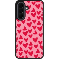 Coque Samsung Galaxy A37 - Silicone rigide noir Mom 2024 petits coeurs