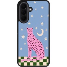 Samsung Galaxy A37 Case Hülle - Silikon schwarz Pink leopard with stars 2026