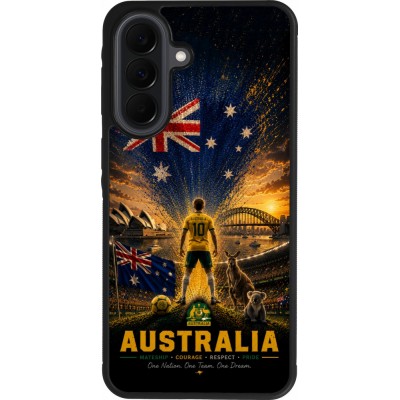 Coque Samsung Galaxy A37 - Silicone rigide noir Football Australie splash 2026
