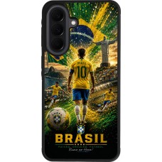 Coque Samsung Galaxy A37 - Silicone rigide noir Football Brésil splash 2026