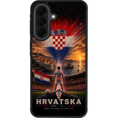 Coque Samsung Galaxy A37 - Silicone rigide noir Football Croatie splash 2026