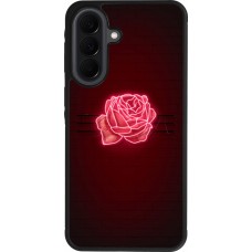 Coque Samsung Galaxy A37 - Silicone rigide noir Spring 23 neon rose