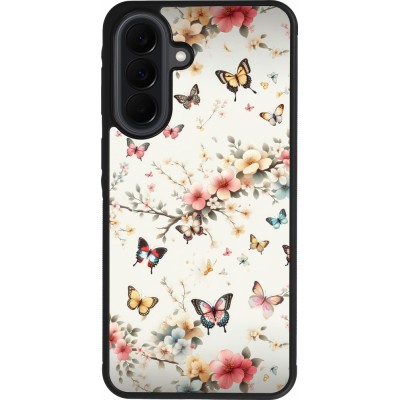 Coque Samsung Galaxy A37 - Silicone rigide noir Spring 25 Papillons Légers