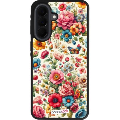 Coque Samsung Galaxy A37 - Silicone rigide noir Spring 25 printemps fleuri