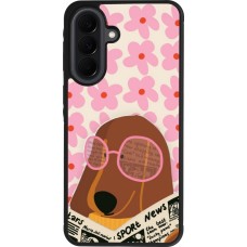 Coque Samsung Galaxy A37 - Silicone rigide noir Dog with newspaper Spring 2026