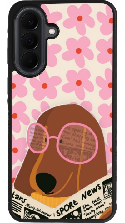 Coque Samsung Galaxy A37 - Silicone rigide noir Dog with newspaper Spring 2026