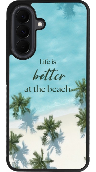Coque Samsung Galaxy A37 - Silicone rigide noir Summer 2025 Life is better at the beach