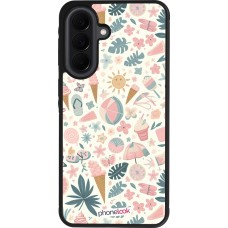 Coque Samsung Galaxy A37 - Silicone rigide noir Summer Pink Pattern