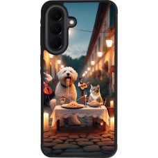 Coque Samsung Galaxy A37 - Silicone rigide noir Valentine 2024 Dog & Cat Candlelight