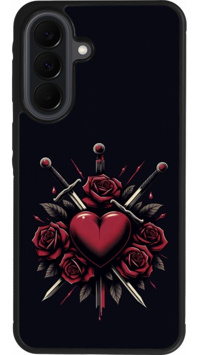 Coque Samsung Galaxy A37 - Silicone rigide noir Valentine 2024 gothic love