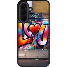 Coque Samsung Galaxy A37 - Silicone rigide noir Valentine 2025 Love U Tag
