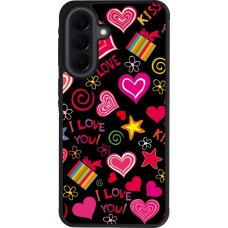 Coque Samsung Galaxy A37 - Silicone rigide noir Valentine 2023 love symbols