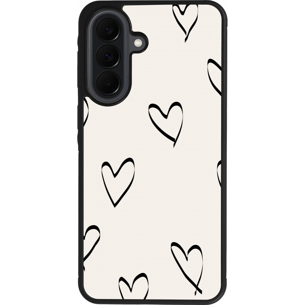 Coque Samsung Galaxy A37 - Silicone rigide noir Valentine 2023 minimalist hearts