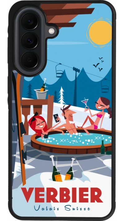 Coque Samsung Galaxy A37 - Silicone rigide noir Verbier Mountain Jacuzzi