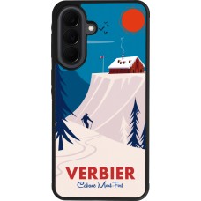 Coque Samsung Galaxy A37 - Silicone rigide noir Verbier Cabane Mont-Fort