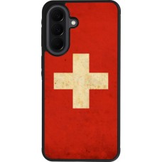 Coque Samsung Galaxy A37 - Silicone rigide noir Vintage Flag SWISS