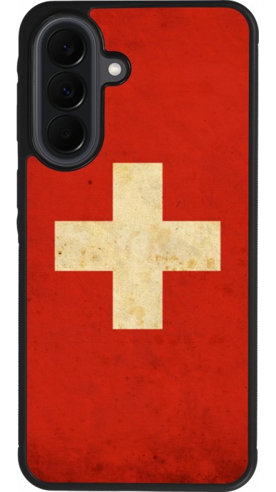 Coque Samsung Galaxy A37 - Silicone rigide noir Vintage Flag SWISS