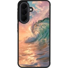 Coque Samsung Galaxy A37 - Silicone rigide noir Wave Sunset