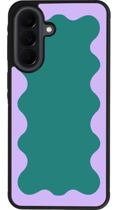 Coque Samsung Galaxy A37 - Silicone rigide noir Wavy Rectangle Green Purple