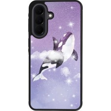 Coque Samsung Galaxy A37 - Silicone rigide noir Whale in sparking stars