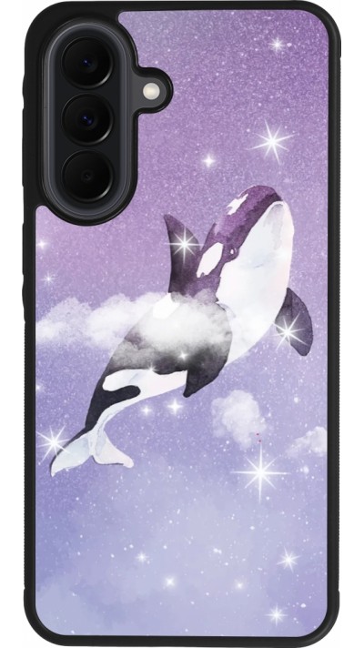 Coque Samsung Galaxy A37 - Silicone rigide noir Whale in sparking stars
