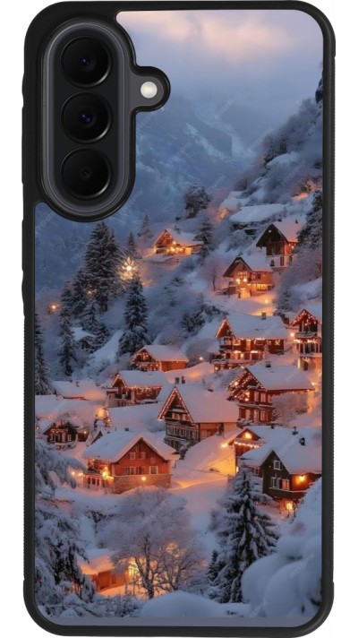 Coque Samsung Galaxy A37 - Silicone rigide noir Winter 25 Winter snowy village