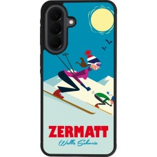 Coque Samsung Galaxy A37 - Silicone rigide noir Zermatt Ski Downhill