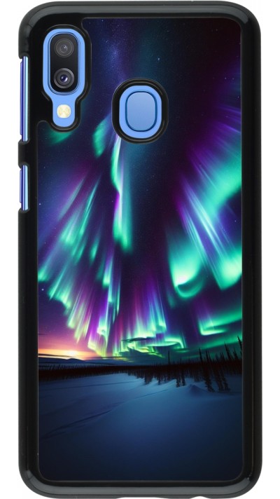 Coque Samsung Galaxy A40 - Aurore Boréale Étincelante