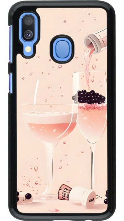 Samsung Galaxy A40 Case Hülle - Champagne Pouring Pink