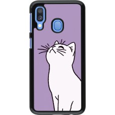 Samsung Galaxy A40 Case Hülle - Chat auf lila Hintergrund