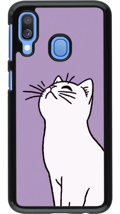 Samsung Galaxy A40 Case Hülle - Chat auf lila Hintergrund