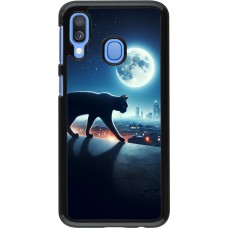 Samsung Galaxy A40 Case Hülle - Schwarze Katze unter dem Vollmond