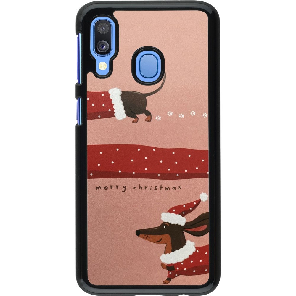 Coque Samsung Galaxy A40 - Christmas 25 Teckel Merry Xmas