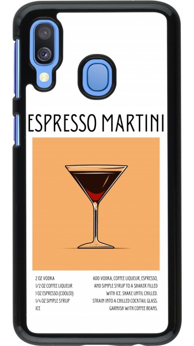 Samsung Galaxy A40 Case Hülle - Cocktail Rezept Espresso Martini