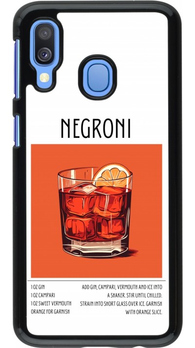 Samsung Galaxy A40 Case Hülle - Cocktail Rezept Negroni