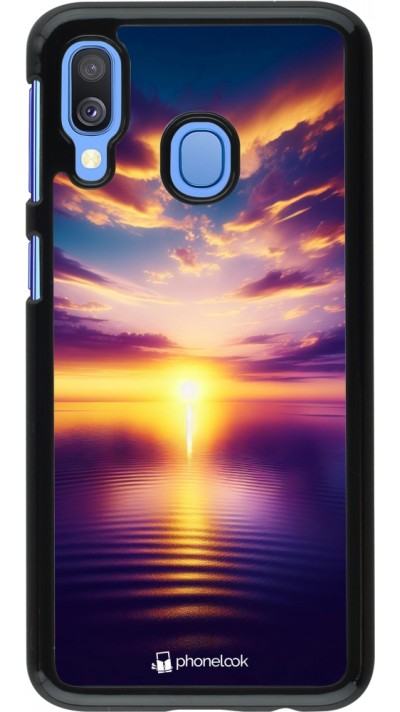 Coque Samsung Galaxy A40 - Coucher soleil jaune violet